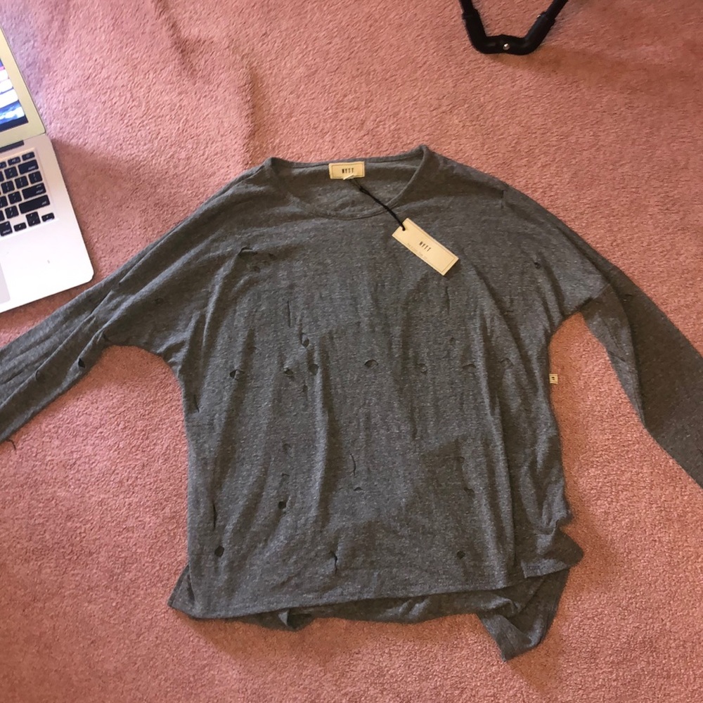 Distressed Grey long sleeve shirt